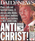 New York Daily News cover with Donald Trump